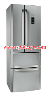 Dondurucu kısmı altta olan ikinci el buzdolabı 12 Defolu hotpoint 4-Door Fridge Freezer E4DG AA X MTZ (TK) buzdolabı
